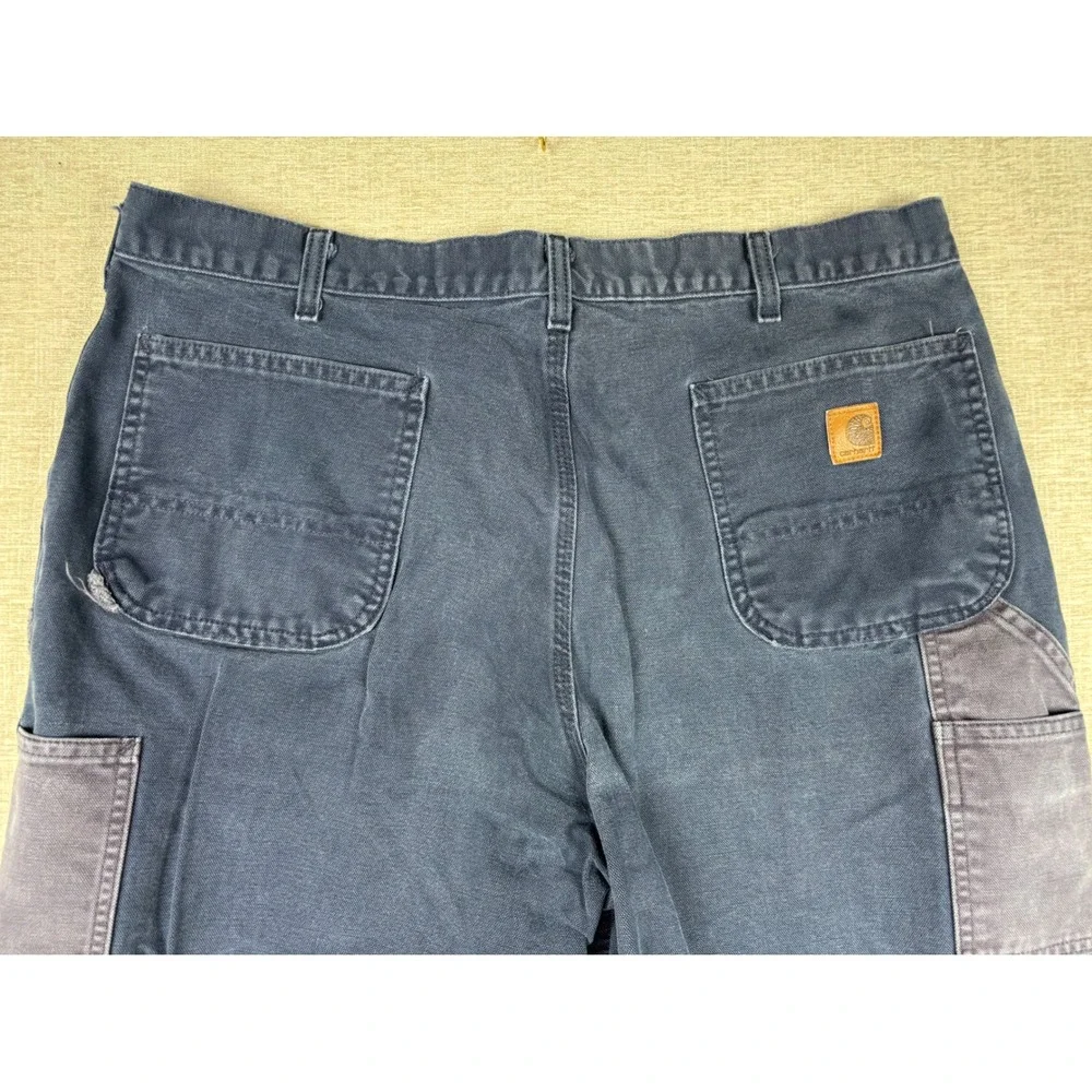 Carhartt B11 MDT Mens 40x34 Midnight Blue Washed Duck Work Dungarees Pants